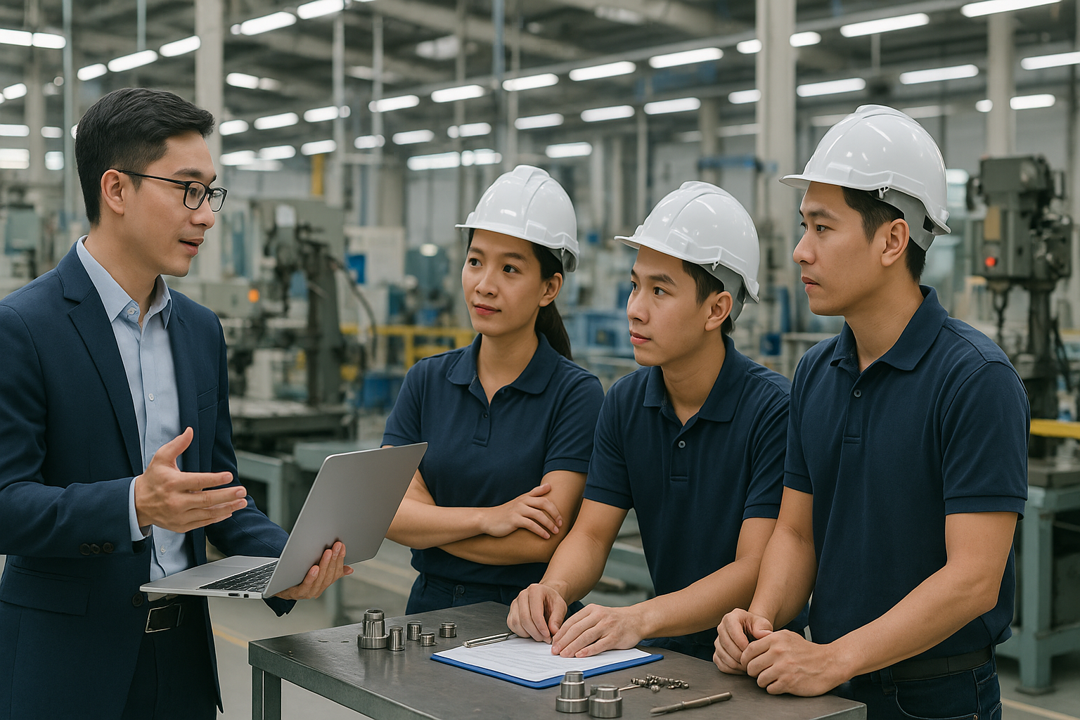 Hình ảnh công nhân làm việc tại nhà máy KCN Đồng Văn IV
