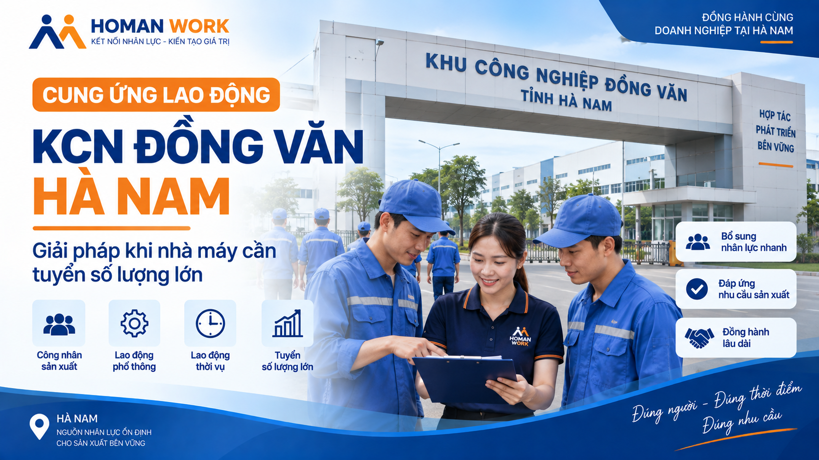 Cung Ứng Lao Động KCN Đồng Văn Hà Nam | HOMAN WORK