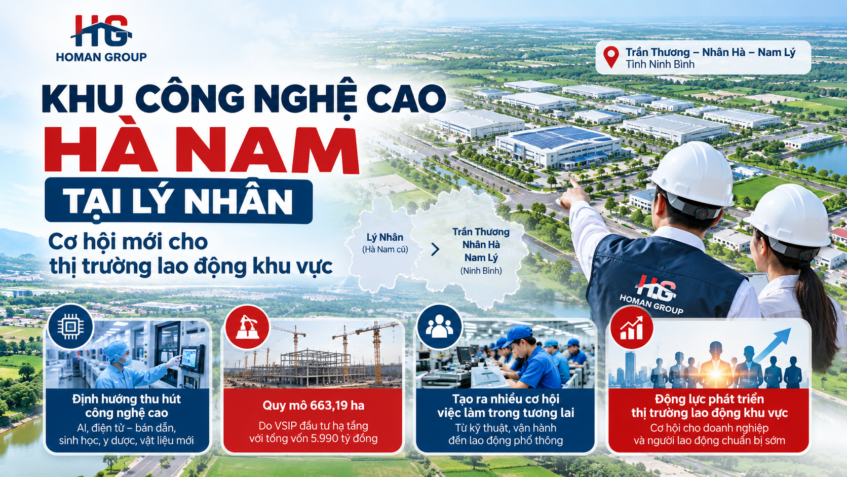 Khu Công nghệ cao Hà Nam tại Lý Nhân: Cơ hội mới cho thị trường lao động khu vực
