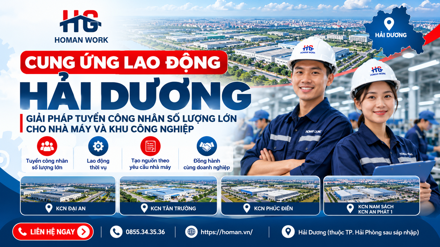 Cung Ứng Lao Động Hải Dương Cho Nhà Máy | HOMAN