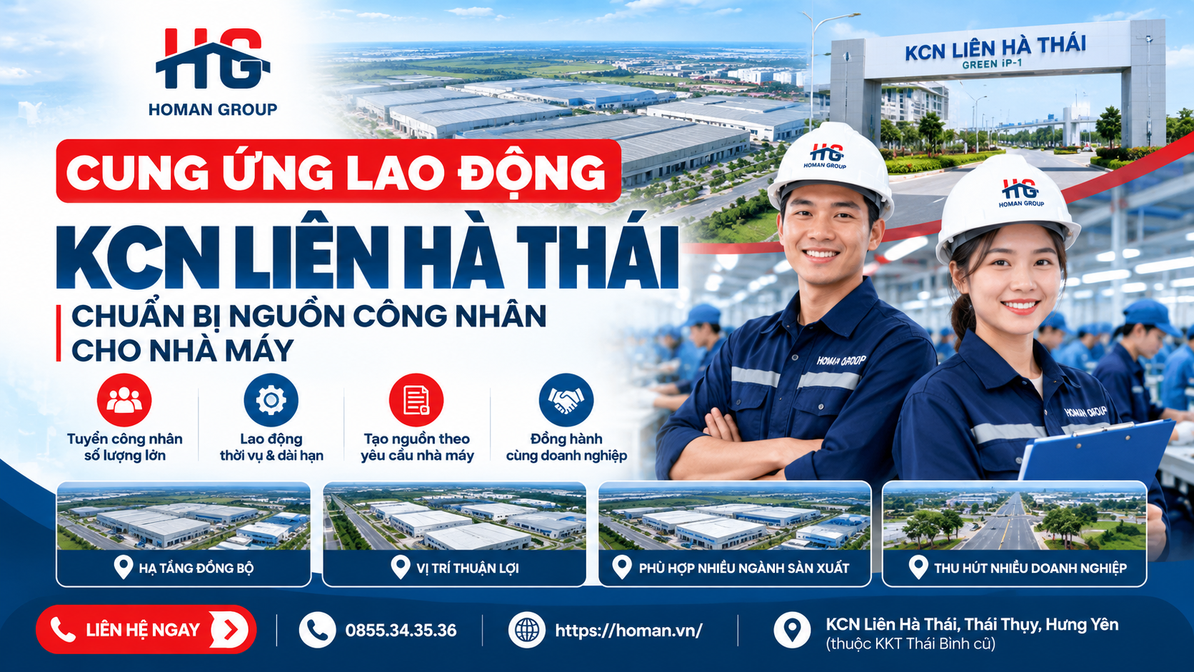 Cung Ứng Lao Động KCN Liên Hà Thái | HOMAN WORK